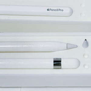 Organizador duplo Gridfinity para Apple Pencil com compartimento para guardar as pontas (1x5x3)