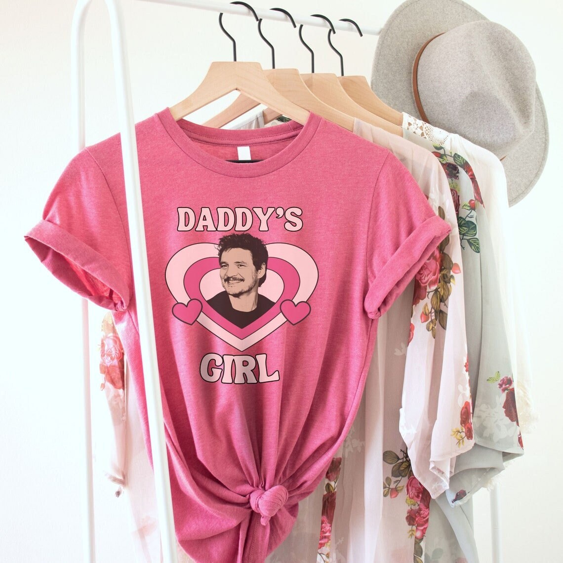 Discover Pedro Pascal Tee, Daddys Girl Shirt, Valentines T-Shirt Gift for Her