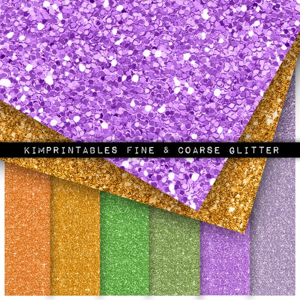 Retro Halloween Sparkling Glitter Scrapbook paper - Affordable co-ordinates for digital and print design - Commercial use OK