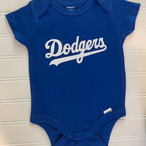 Dodgers Inspired Custom Jersey, Customized Baby Romper