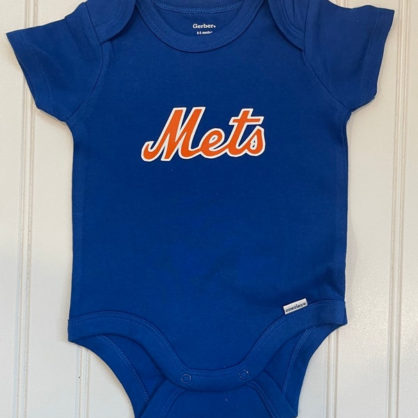 New York Mets Custom Onesie, Customized Baby Romper