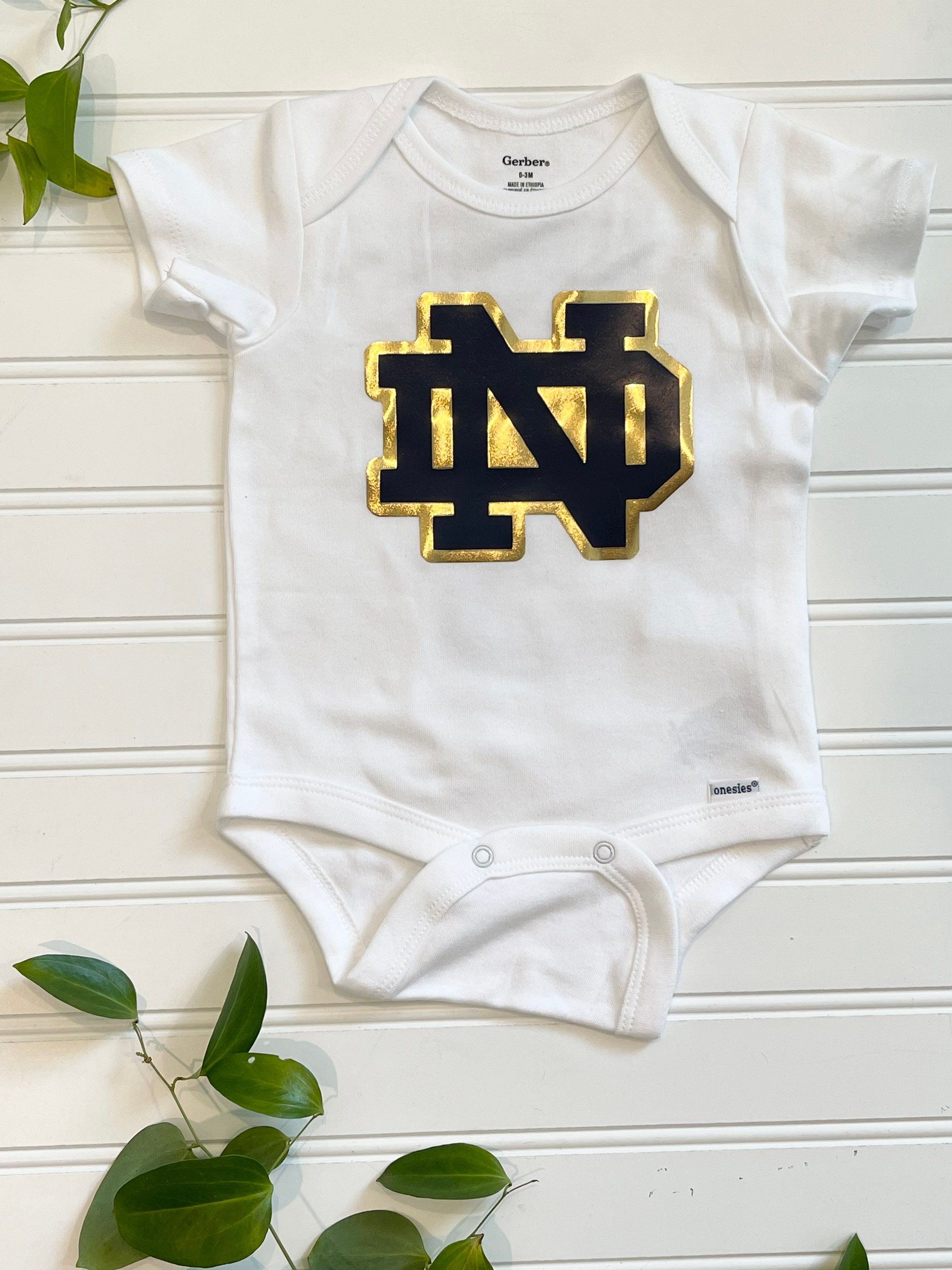 in beroep gaan Roeispaan India Custom Notre Dame Baby Onesie ND Baby Jersey Romper - Etsy