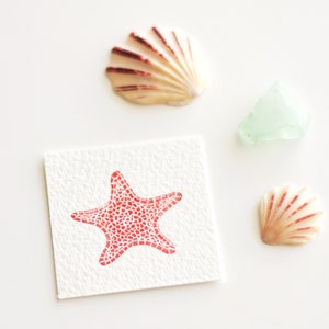 Sea Star Painting, Beach Decor, Miniature Painting, Tiny Starfish Painting, Beach Art, Ocean Art, Sea Animals, Cute Art, Small Painting image 1