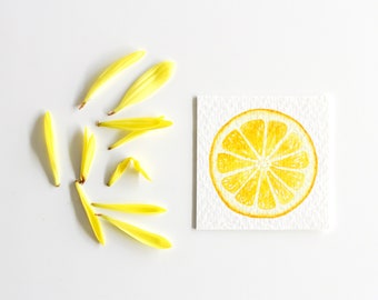 Miniature Watercolor Lemon Painting, Miniature Art, Food Art, Tiny Painting, Fruit Art, Citrus, Orange, Lemon Slice, Yellow, MADE TO ORDER