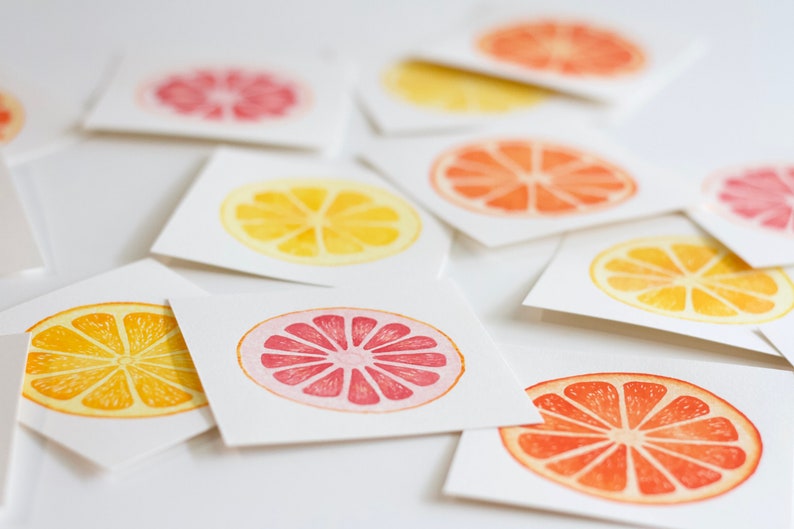 Miniature Watercolor Lemon Painting, Miniature Art, Food Art, Tiny Painting, Fruit Art, Citrus, Orange, Lemon Slice, Yellow, MADE TO ORDER image 9