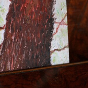 Original Oil Pastel Trees, Tree Drawing, Pastel Trees, Nature Drawing, Forest Drawing, Small Oil Pastel Art image 3