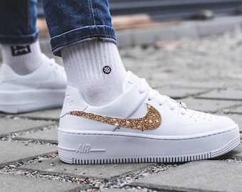 Gold glitter nike shoes sales