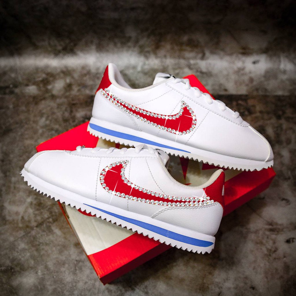 Bling Nike Cortez Sneakers AUSTRIAN CRYSTALS Pair Women Bedazzled  Crystallized