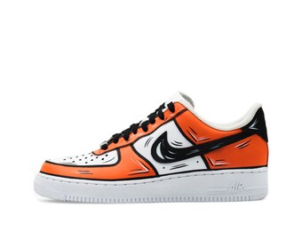  TUOAN Black,Orange,Popular graffiti-02 Air Force Customized  Shoes Men's Shoes Women's Shoes Fashion Sports Shoes Cool Animation  Sneakers