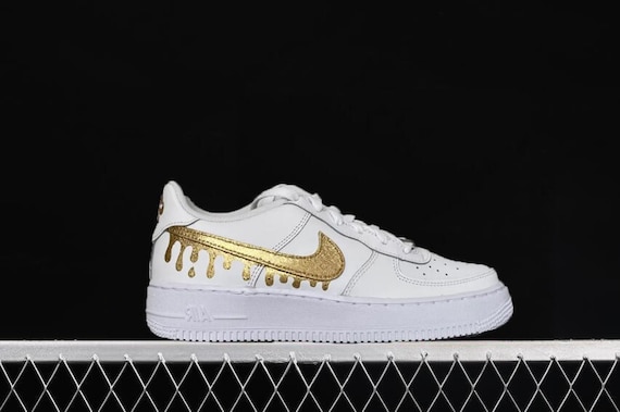 Custom Gold Glitter Drip Nike Air Force 1 Shoes Hand Painted Man Women  Kid's Fashion Sneakers Custom Service - Etsy