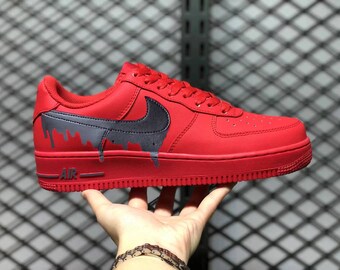 air force 1 custom red drip
