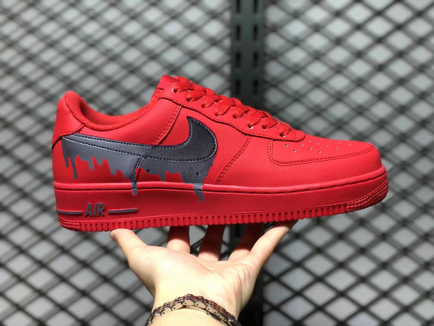 Custom Air Force all red air forces 1 Drip - Etsy