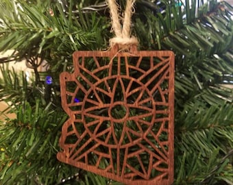 Arizona Christmas Ornament - Stained glass Pattern