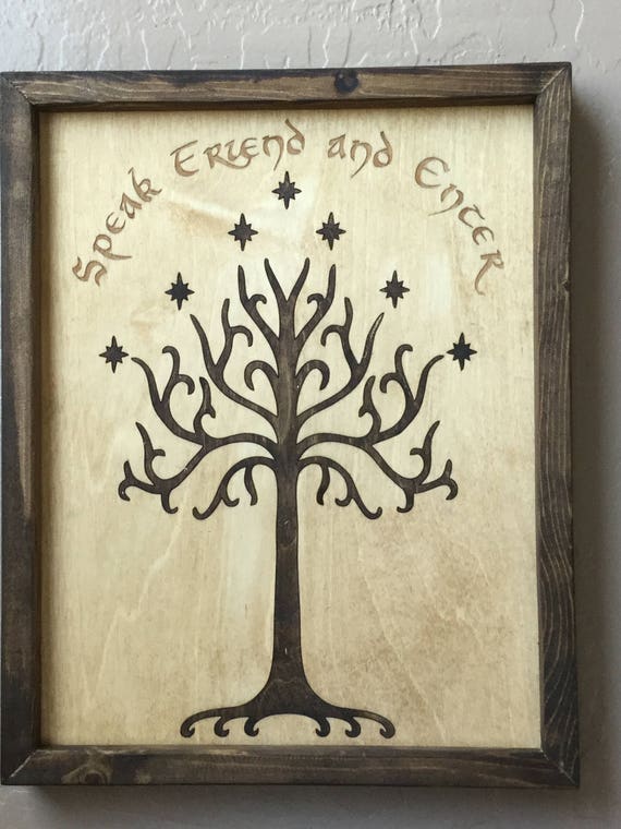 Lord Of The Rings Doors Of Durin Wooden Inlay Wall Art Etsy