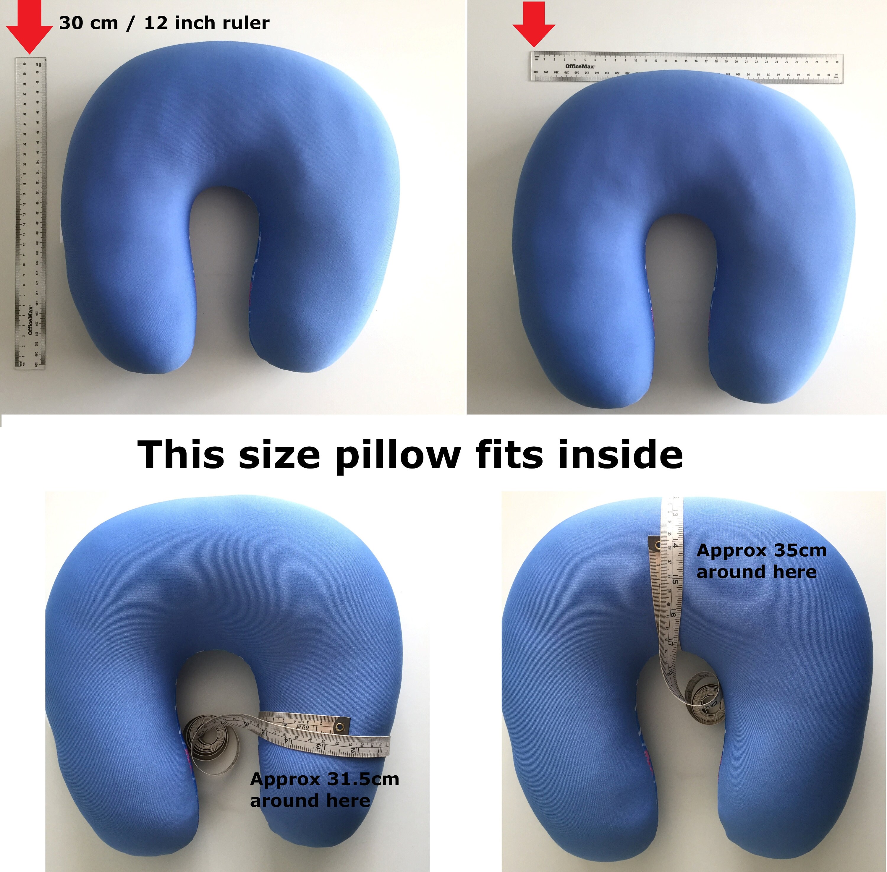 Empty Travel Neck Pillow Pillowcase Black Stuffable for Etsy Australia