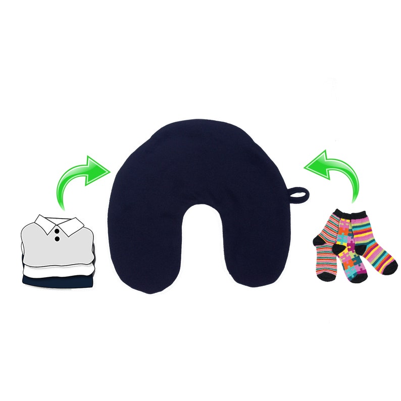 Empty Travel Neck Pillow Pillowcase Black Stuffable for Etsy