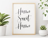 Home Sweet Home Printable Art, Entrance Wall Art, Home Sweet Home Sign, Typography Quote Print, Home Wall Decor Instant Download