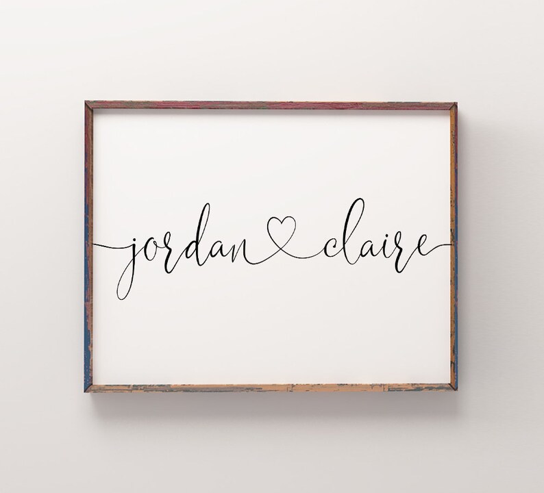Couple Names Printable Personalised Couple Name Art | Etsy