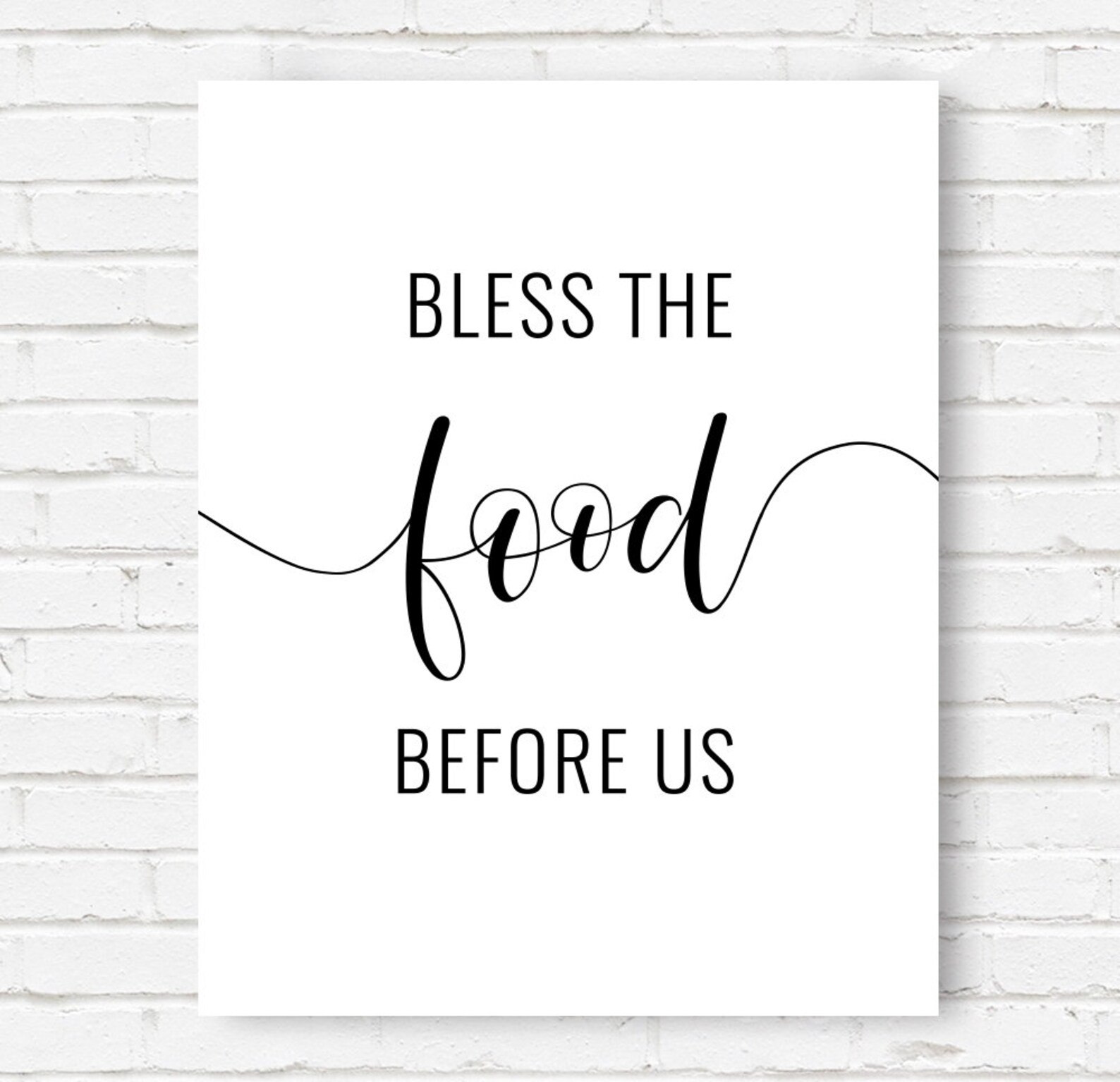 Bless The Food Before Us Printable Art Set of 3 Wall Art | Etsy