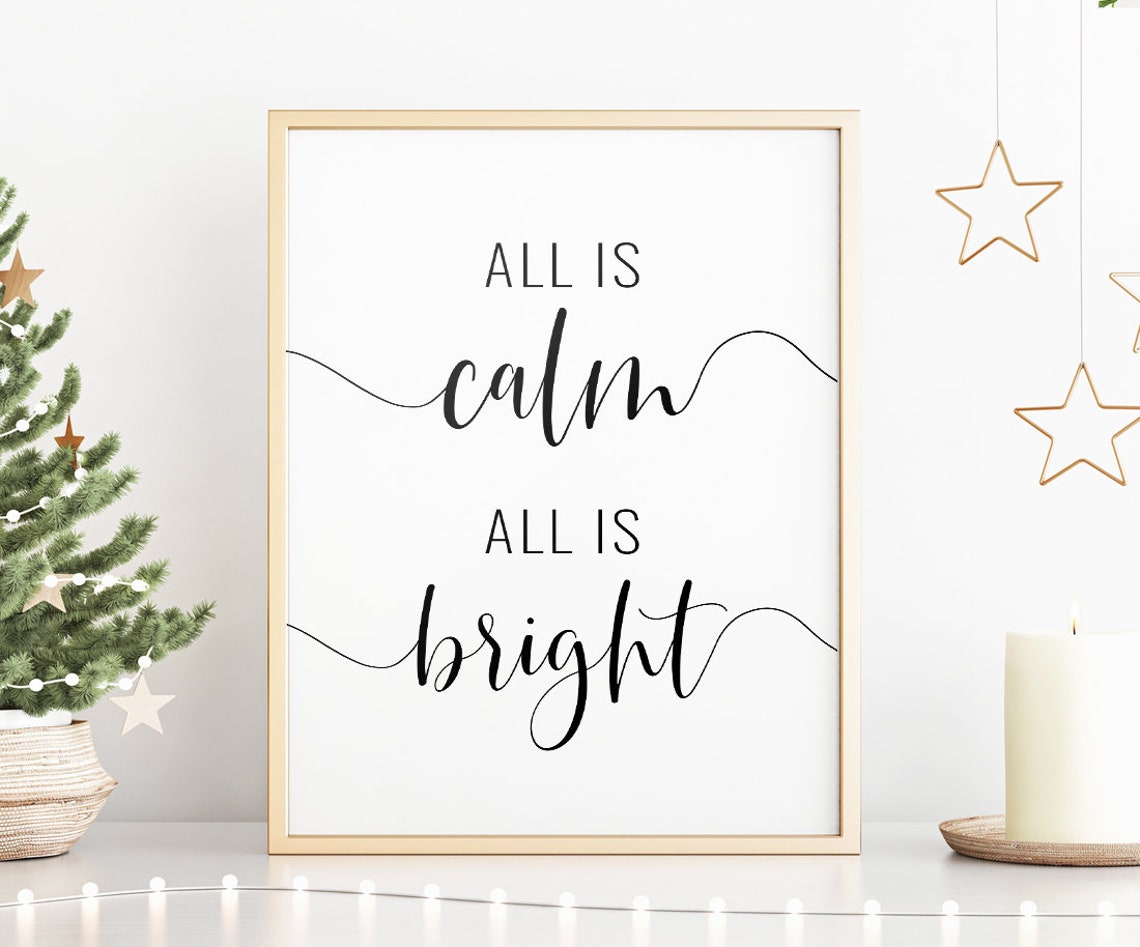 all-is-calm-all-is-bright-printable-art-christmas-carol-wall-etsy