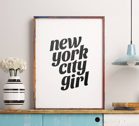 New York City Girl Digital Print Poster Travel Quote Travel Etsy
