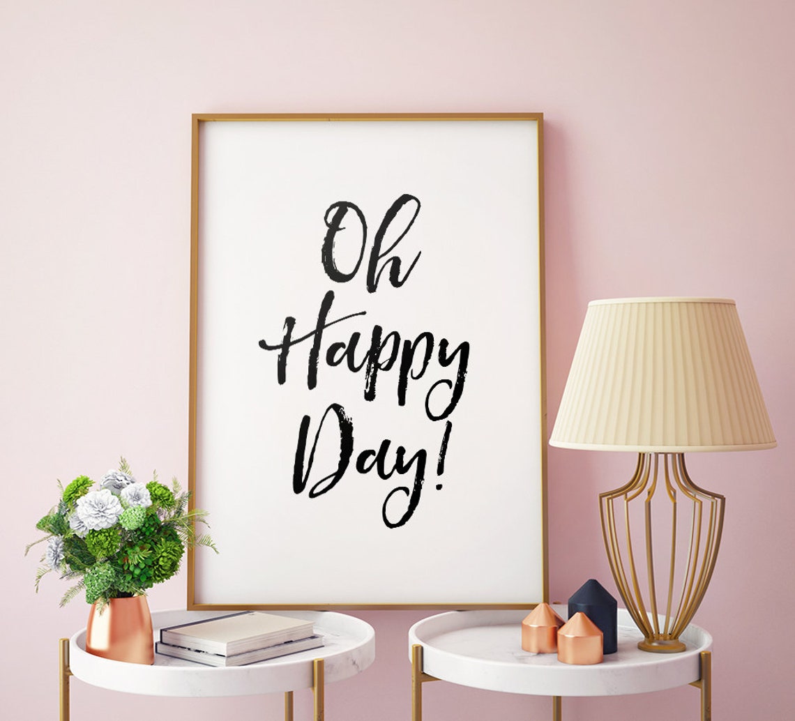 Oh Happy Day Printable Art Nursery Decor Children Wall Art | Etsy