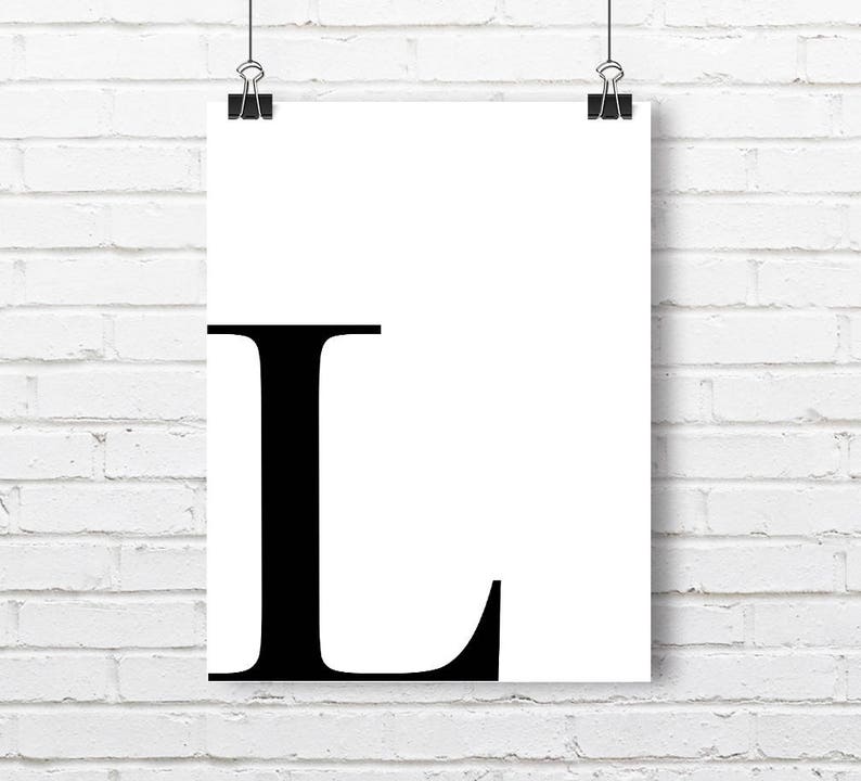 Initial Printable Art L Letter Word Art Alphabet  Etsy