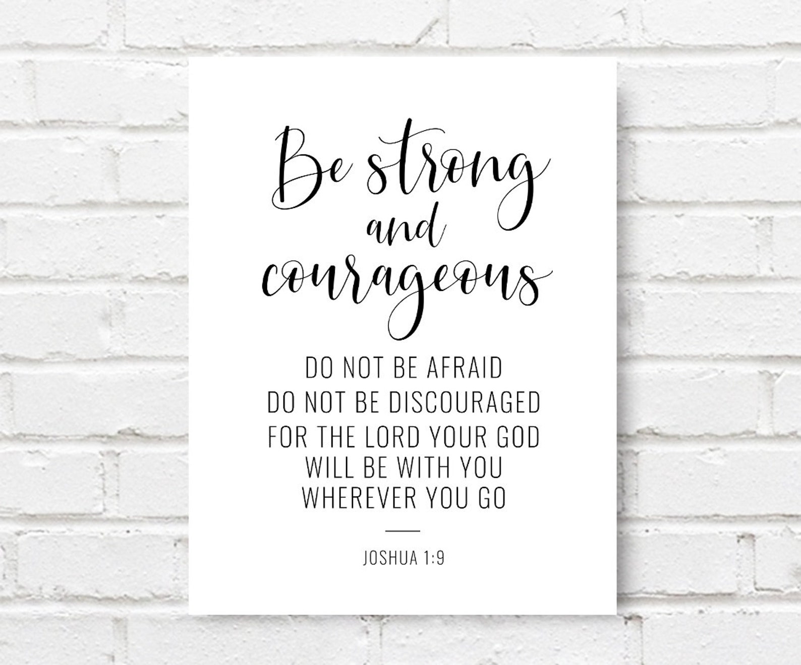 Be Strong and Courageous Printable Art Bible Verse Prints | Etsy
