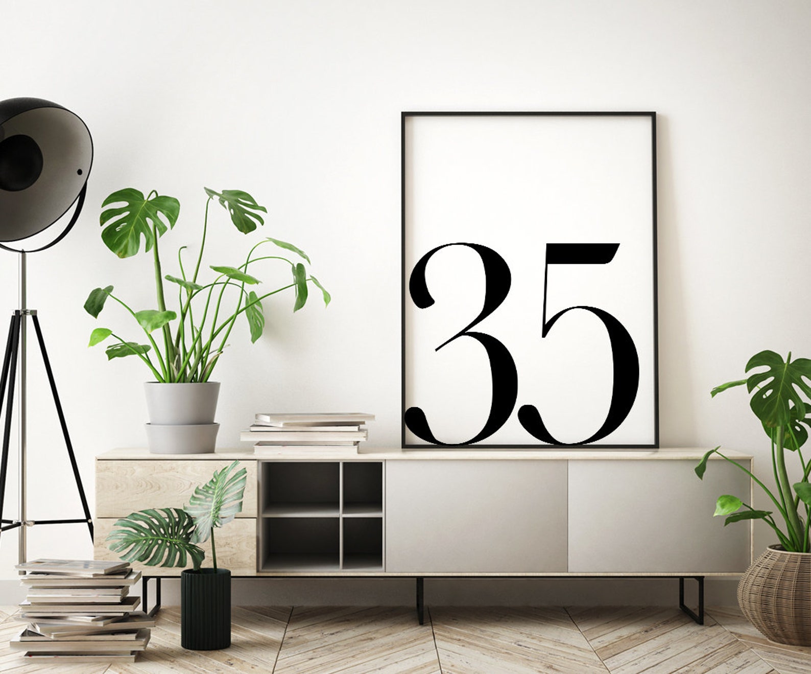 Number 35 Printable Art Sign Number Thirty Five Sign Number Etsy