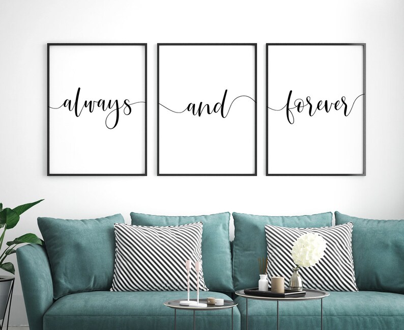 Always And Forever Printable Art Set of 3 Wall Art Couple | Etsy