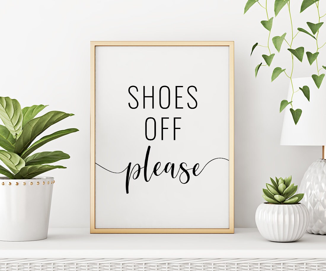 Shoes Off Please Printable Art Shoes Off Sign Entrance | Etsy