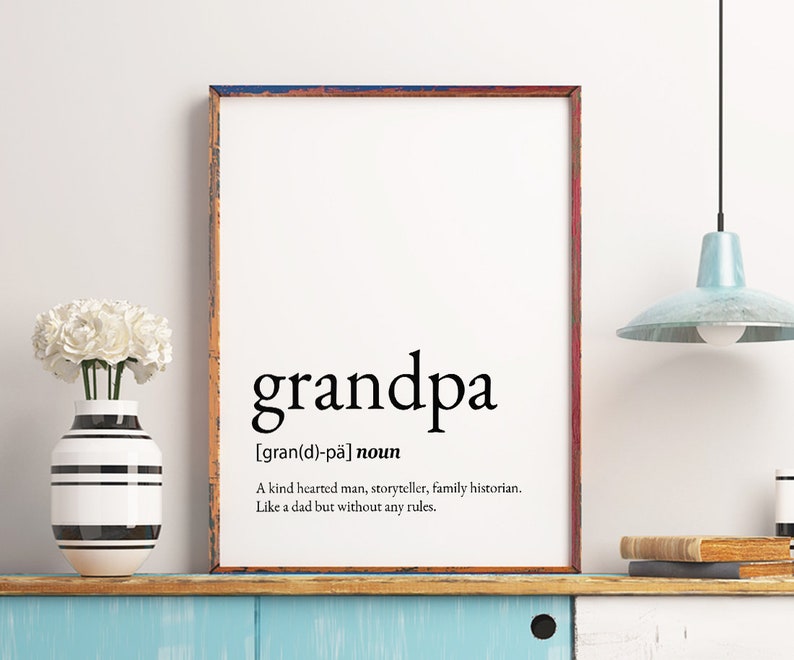 Grandpa Definition Printable Art Fathers Day Print Grandpa Etsy