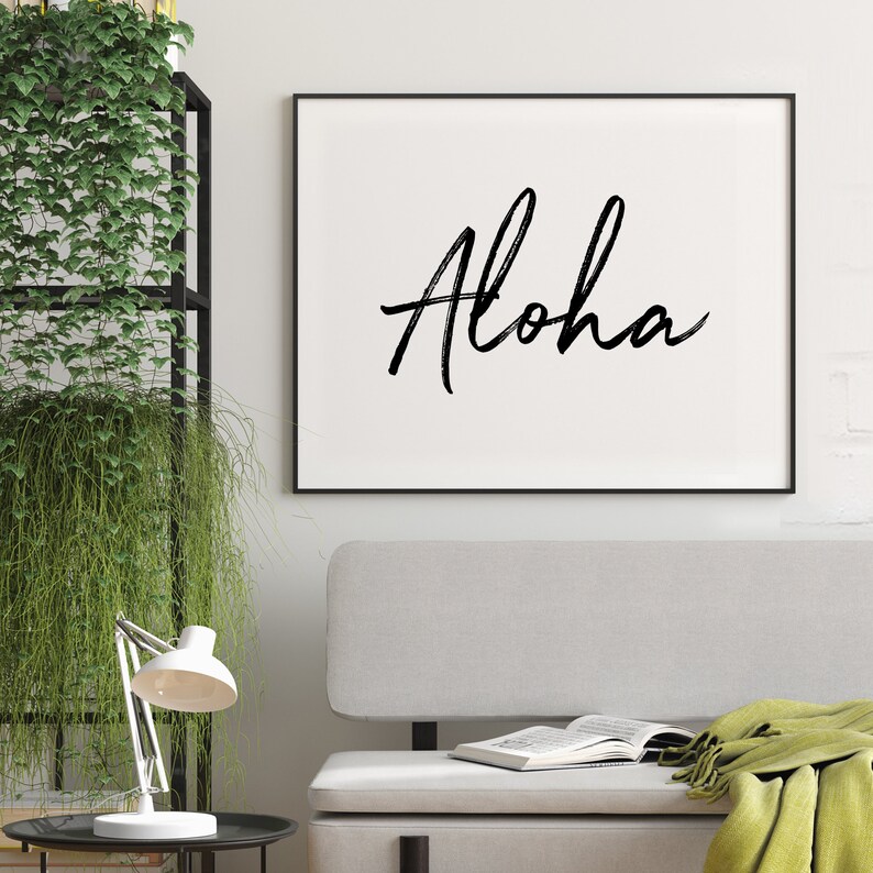 ALOHA Printable Art Hawaii Print Inspirational Wall Art | Etsy