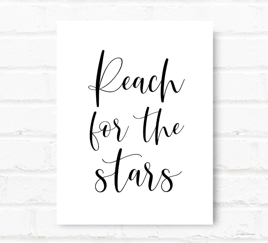 Reach For The Stars Printable Art Kids Room Decor Nursery | Etsy