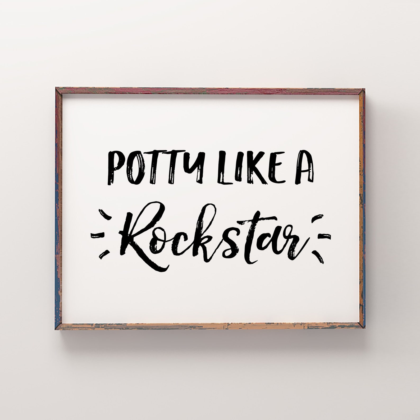 Potty Like a Rockstar Printable Art Kids Bathroom Decor Kids | Etsy