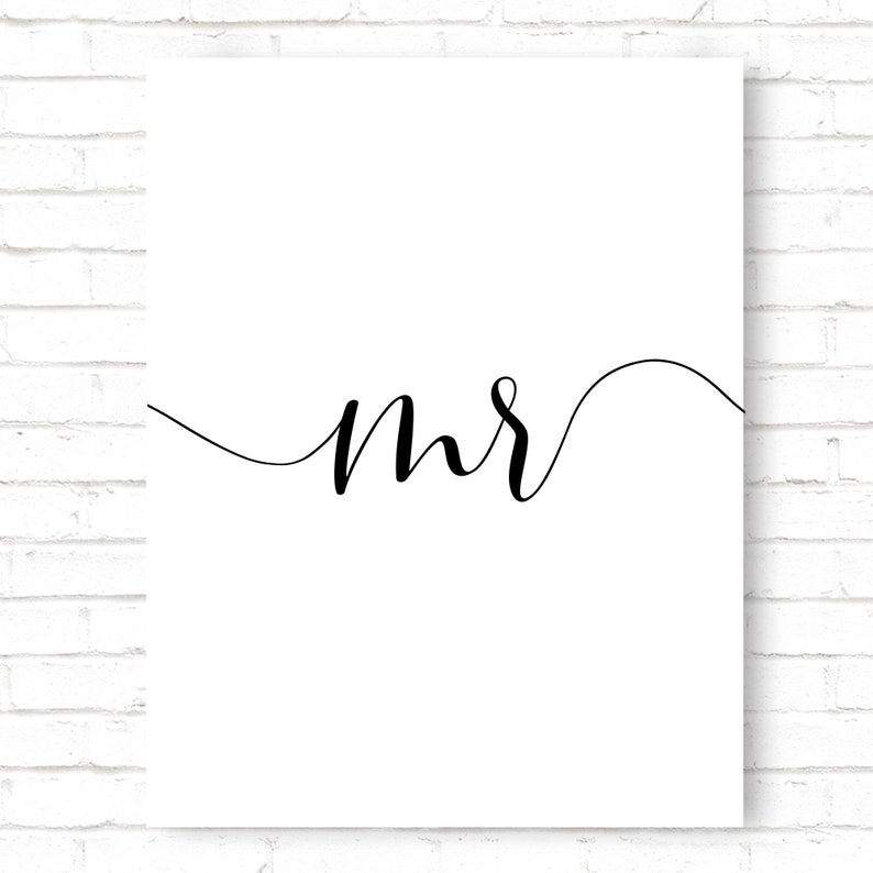 Mr Mrs Printable Art Set of 2 Wall Art Couple Bedroom Decor | Etsy