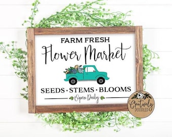 Charming Floral Market SVG Cutting File for Cricut and Silhouette