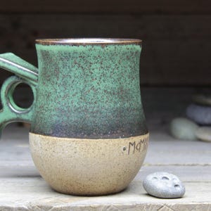 Runic animal names on a Viking Mug. 14oz/400mL Norwegian pottery mug with real runic inscriptions about wolf, raven, deer. Handmade to order