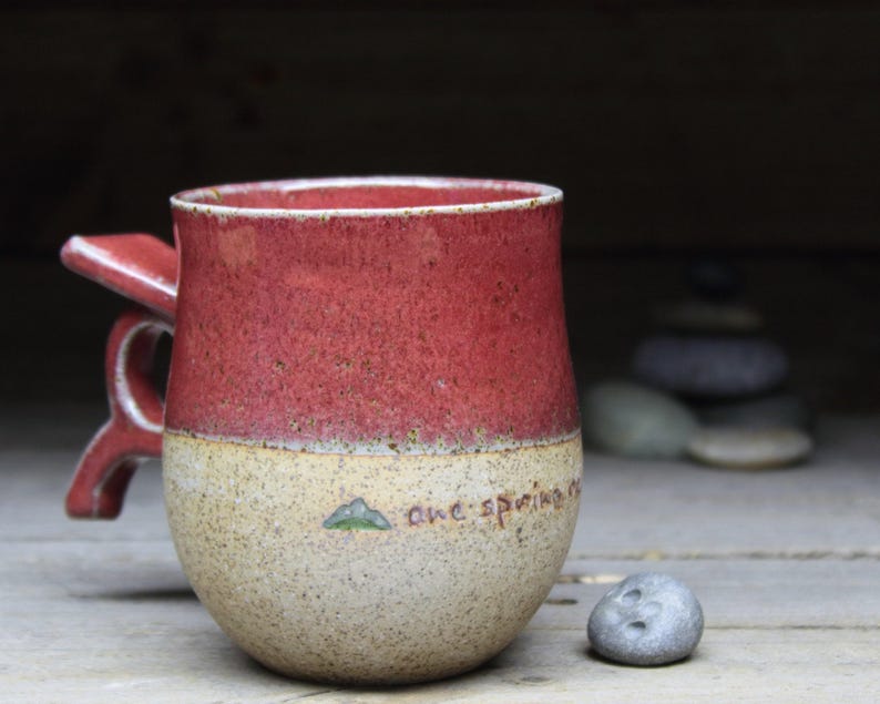 Personalized tall Swedish Viking mug, 17oz/500mL. Pottery mug, inspired by archaeology, customized just for you. Handmade to order. image 4