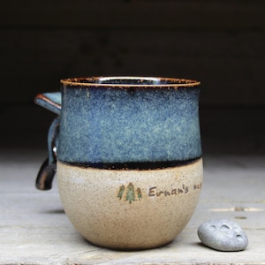 Personalized tall Swedish Viking mug, 17oz/500mL. Pottery mug, inspired by archaeology, customized just for you. Handmade to order.