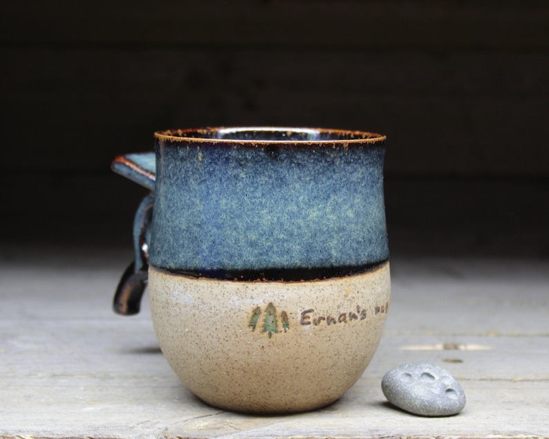 Personalized tall Swedish Viking mug, 17oz/500mL. Pottery mug, inspired by archaeology, customized just for you. Handmade to order. image 1