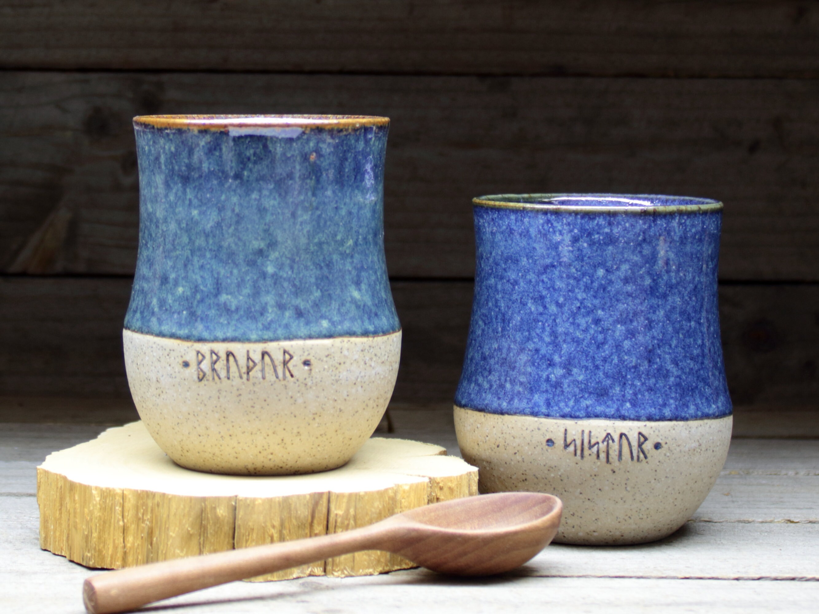 400mL/14oz Viking cup with real runic inscriptions from Etsy