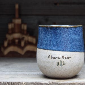 Personalized tall Swedish Viking mug, 17oz/500mL. Pottery mug, inspired by archaeology, customized just for you. Handmade to order. image 3