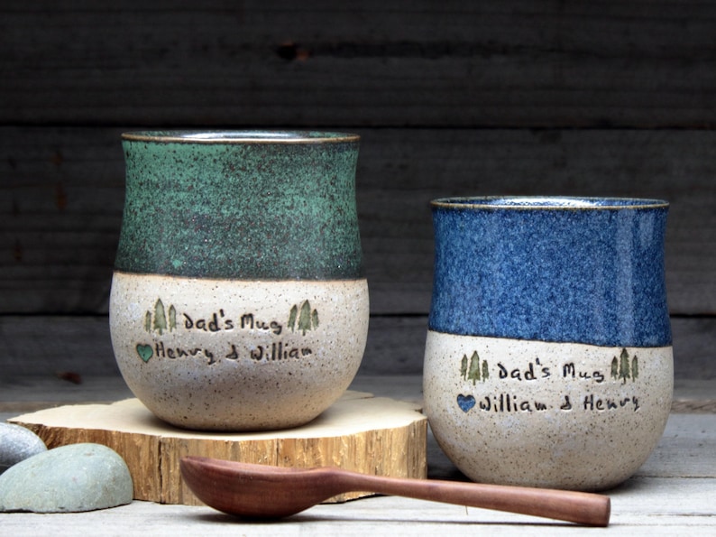 Personalized tall Swedish Viking mug, 17oz/500mL. Pottery mug, inspired by archaeology, customized just for you. Handmade to order. image 7