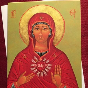 IMMACULATE HEART of MARY, icon, Catholic, gift, Catholic art, religious, Blessed Mother, saints, Our Lady, Byzantine, Madonna
