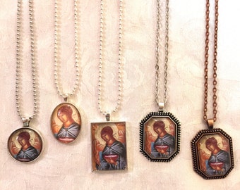 ST RAPHAEL the ARCHANGEL, Catholic, Saints, Byzantine, religious gift, icon, relgious jewelry, angel, saint, Orthodox,healing,handcrafted,