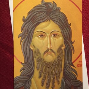 ST JOHN the BAPTIST, icon, Catholic, card, religious card, Christian, saints, gift, Baptism, religious art, Byzantine,Orthodox,greeting card