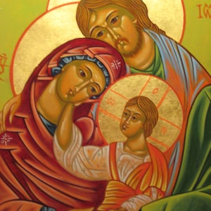 HOLY FAMILY,Icon, Catholic, Byzantine, religous gifts, Christ, Mary, Blessed Mother, St. Joesph, saints