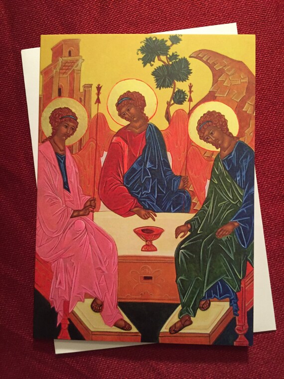 The Trinity Icone Catholique Anges Carte De Vœux Etsy The Trinity Icone Catholique Anges Carte De Vœux Etsy