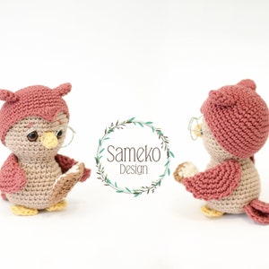 Edna, the reading owl Amigurumi crochet pattern by Sameko Design German image 1